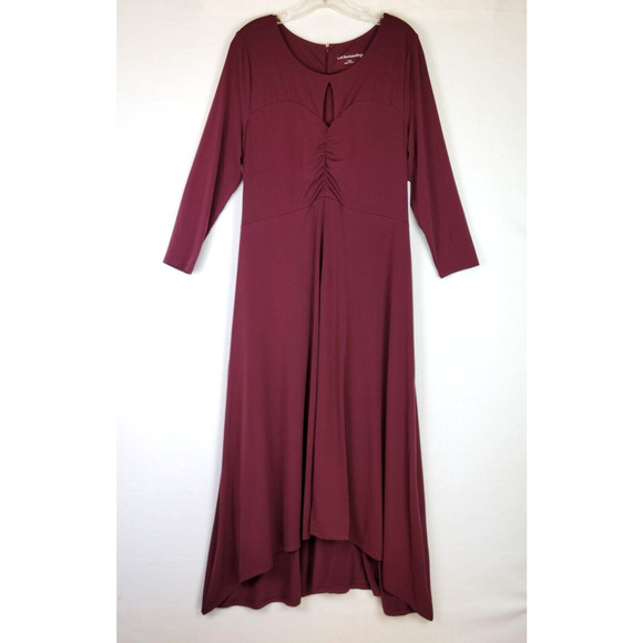 Soft Surroundings Dresses & Skirts - Soft Surroundings Womens Monica Knit Maxi Dress Size Large Purple 3/4 Sleeve